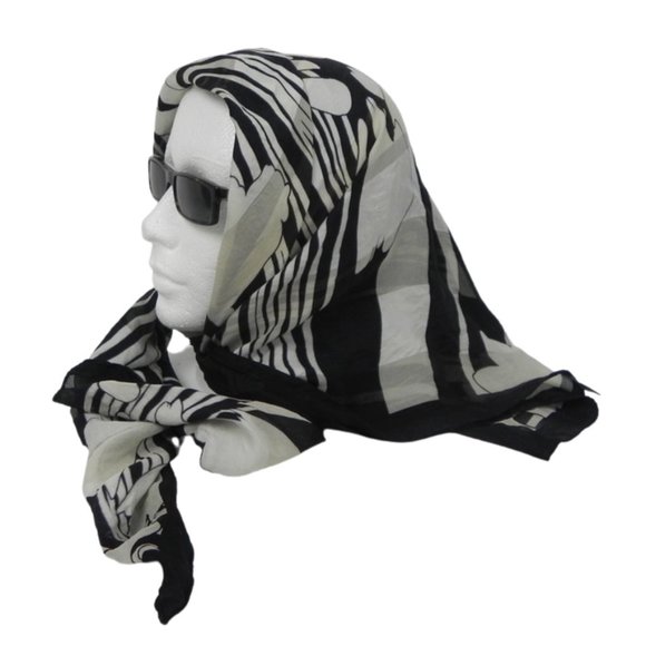 100% Silk Sheer Scarf Vintage - Picture 5 of 7